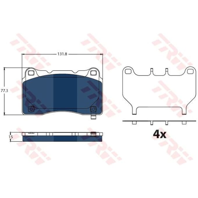 Remblokset TRW GDB2198BTE, voorkant, achter