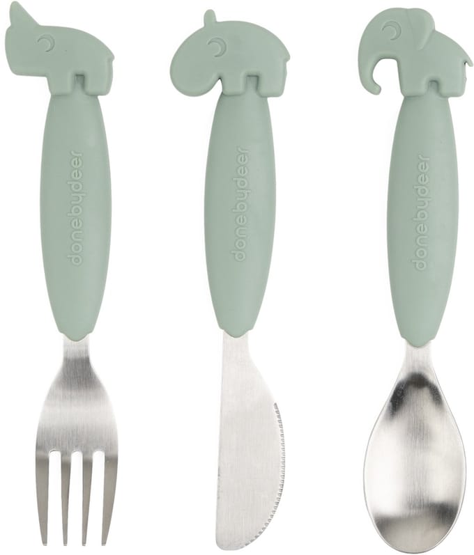 Done by Deer Easy-Grip Bestekset Deer Friends - Green