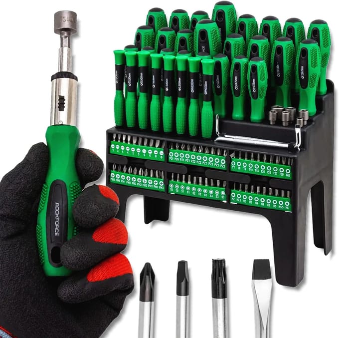 Rockforce - Schroevendraaierset - 100-delig - Magnetische - Ergonomische Handgrepen