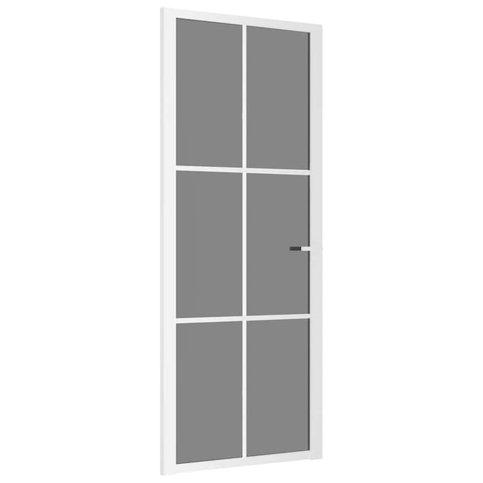 vidaXL - Binnendeur - 83x201,5 - cm - ESG-glas - en - aluminium - wit