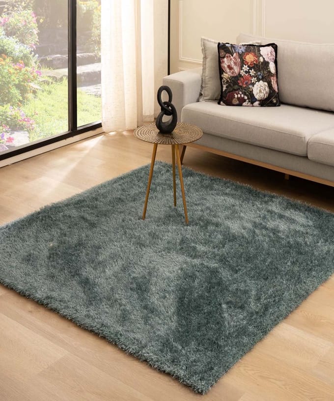 Velvet vloerkleed vierkant - Posh blauw 280x280