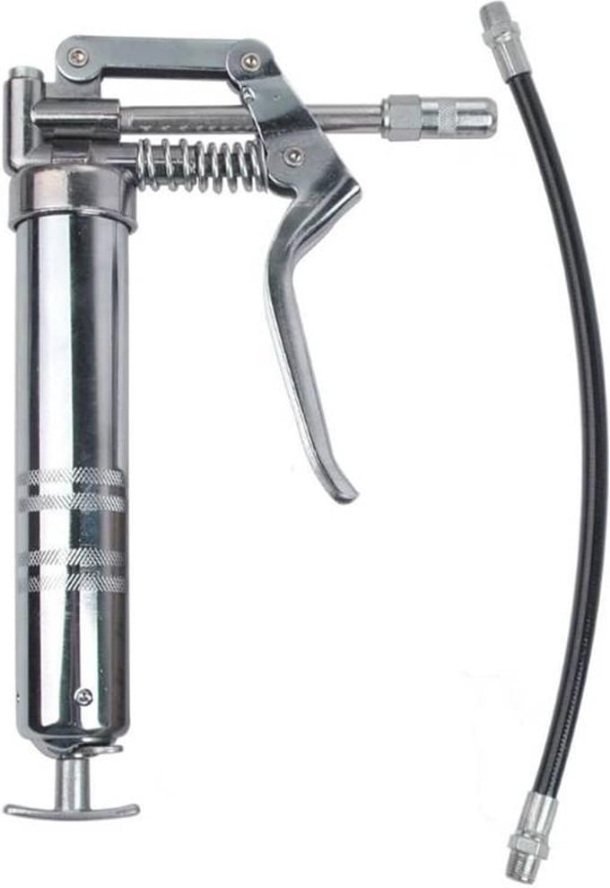 Benson Eenhands vetspuit set - 85 grams patronen - 3-delig - flexibele slang - vaste pijp
