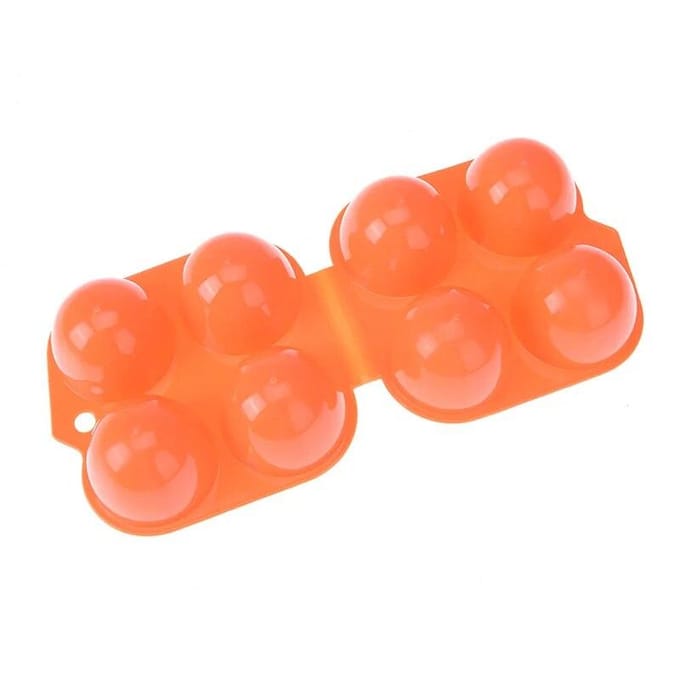 Transporteur de Camping Portable pour 4 œufs, boîte de cuisine, conteneur pratique, boîte de rangement des œufs, conteneur de randonnée en plein air orange