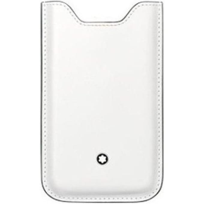 Montblanc meisterstück leather smartphone holder, formaat 7,3 x 13 cm., kleur wit