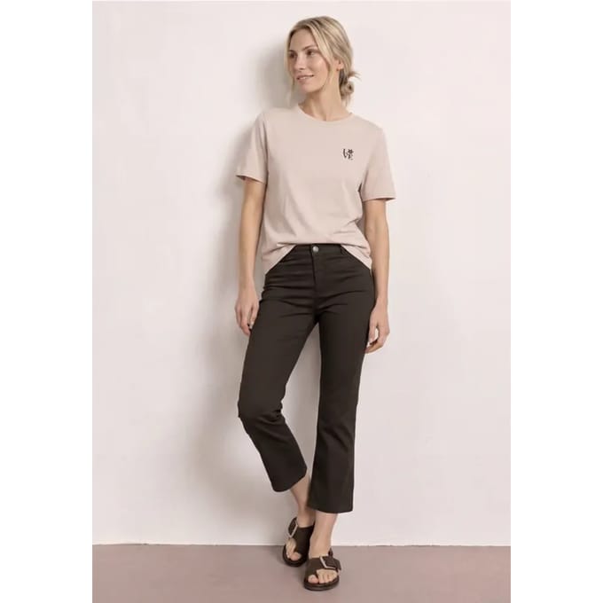 3/4 broek met flared pijpen in casual pasvorm