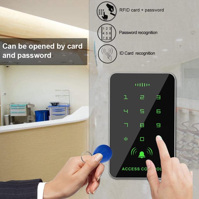 RFID Toegangscontrole Kaartlezer Wachtwoord Met 5 Sleutelhanger black