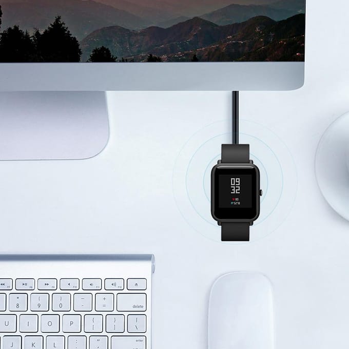 Voor Amazfit Watch 2 Oplader USB Draagbare Oplaadkabel met Ronde Basis Dock voor AC1807 black