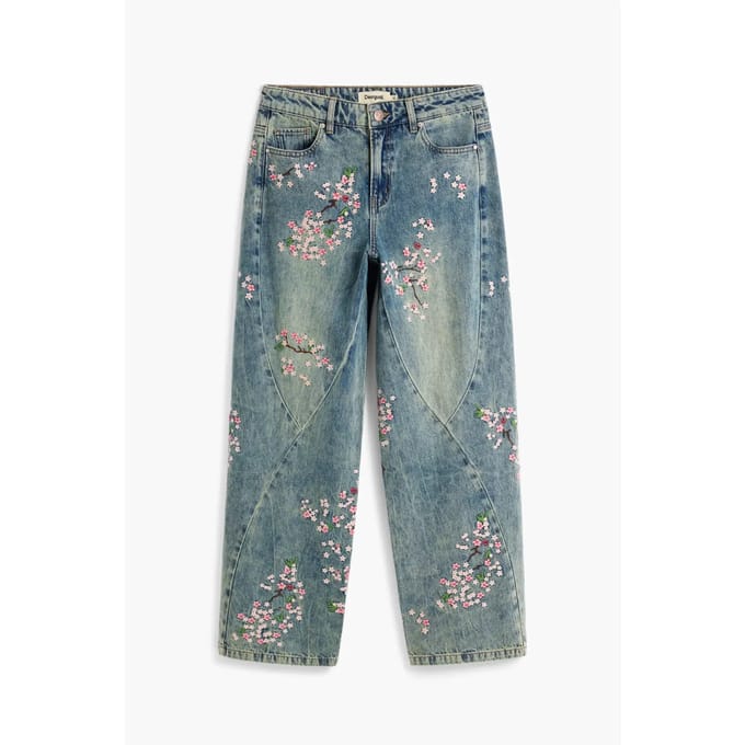 Dames Straight jeans Desigual Flower Japanese