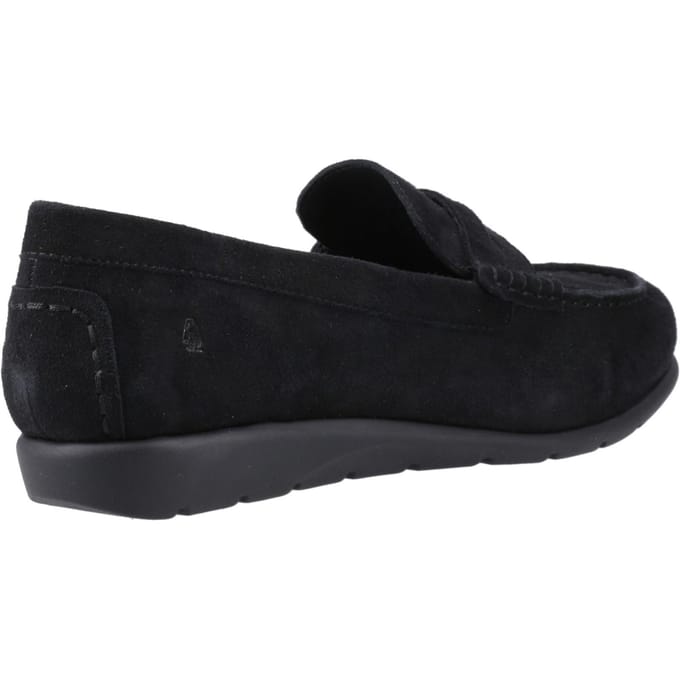 Hush Puppies Shelby Suède Dames Zwarte Instappers