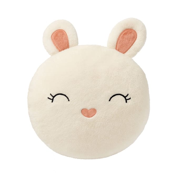 RABBIT - sierkussen Ø30 cm - rond - konijn - Snow White - wit