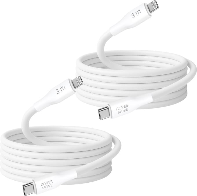Oplaadkabel geschikt voor iPhone 14 13 12 11 x - Lightning naar usb C kabel - Oplader - 2 stuks - 3 meter - Lang - Wit