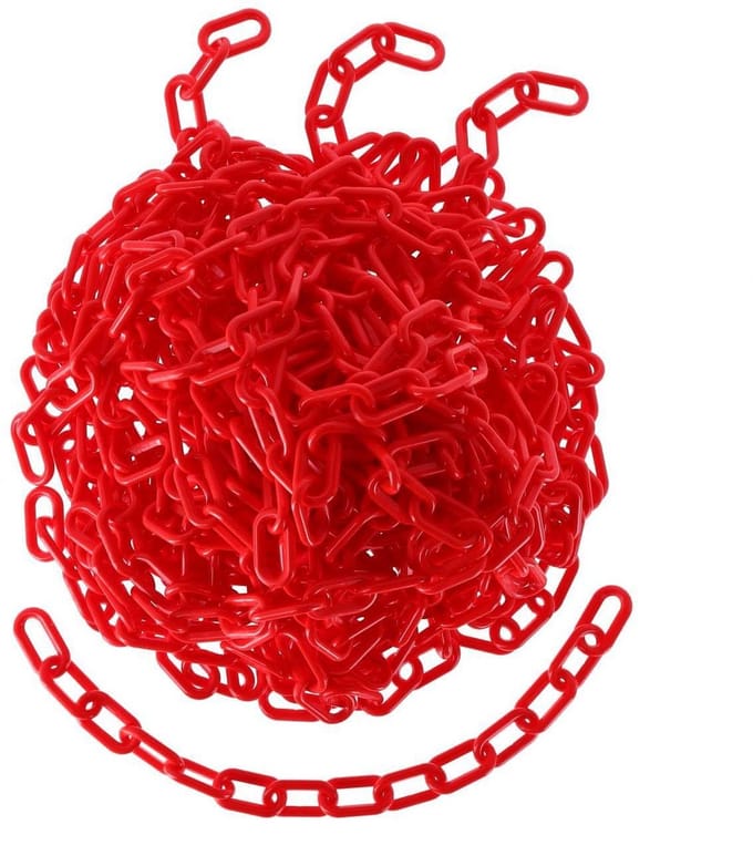 Kunststof Afsluitketting Rood 8mm Schakels voor Parkeerplaats en Beveiliging
