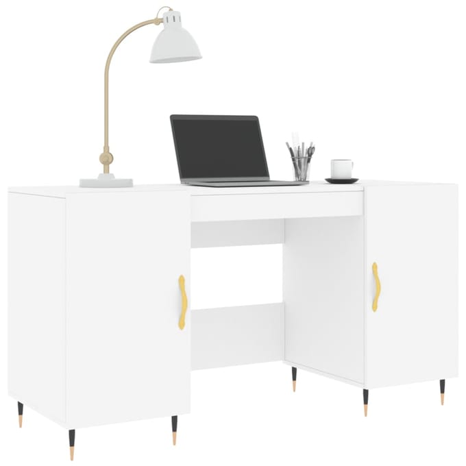 Vidaxl Bureau, Wit, 140X50X75 Cm, Materiaal Houtvezelplaat