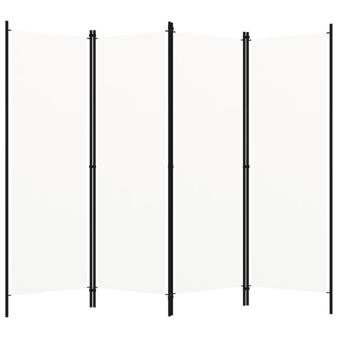 vidaXL - Kamerscherm - met - 4 - panelen - 200x180 - cm - wit