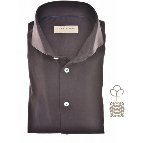 John Miller Overhemd Sophisticated Knit Shirt Donker Bruin / male