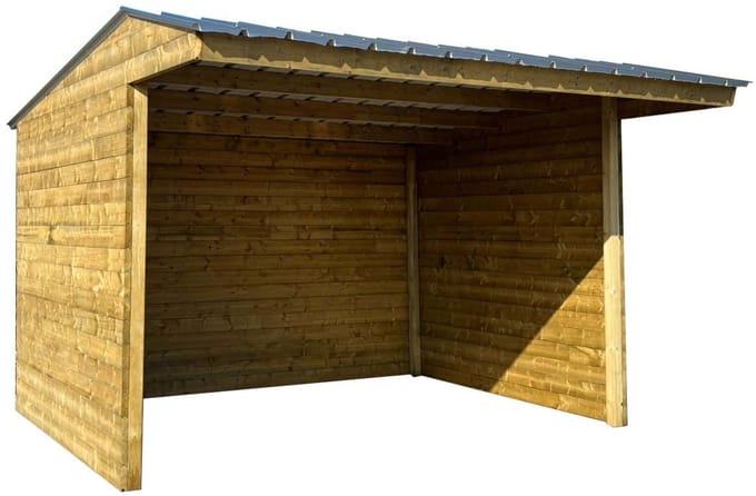 Solid Paardenstal Superia Shelter S7791 - Massief Hout - 40mm - 400x292cm