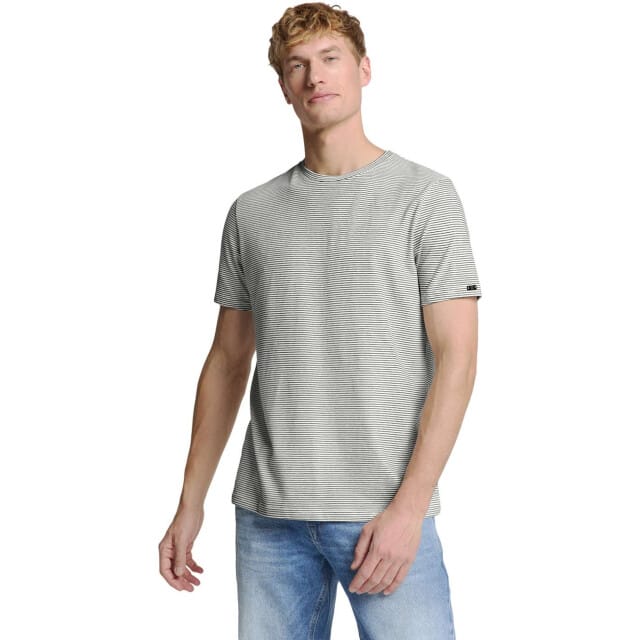 No Excess T-shirt Crewneck Stripes Offwhite Größe: L | Basic T-Shirts Outlet | Herren | Weiß