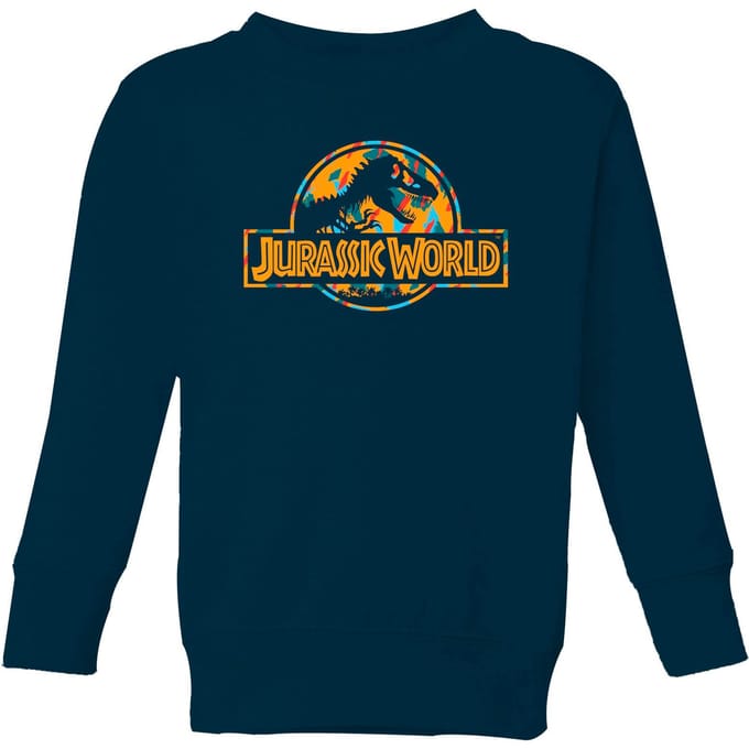 Jurassic Park Logo Tropical Kids' Sweatshirt - Navy - 98/104 (3-4 jaar)