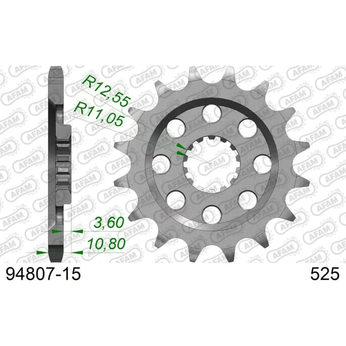 Stalen motortandwiel voor Afam 525 15 dents