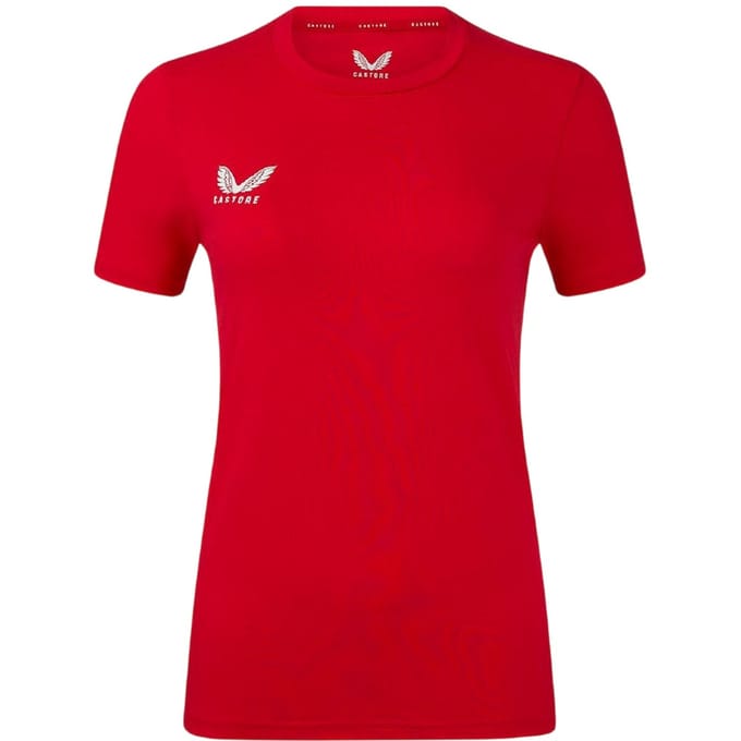 Castore Dames/Dames Logo T-Shirt (Echt rood)
