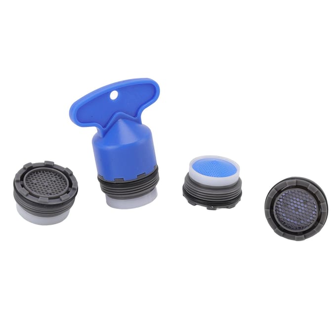 Lot de 5 aérateurs de robinet M21,5 mm avec clé pour salle de bain et cuisine blue