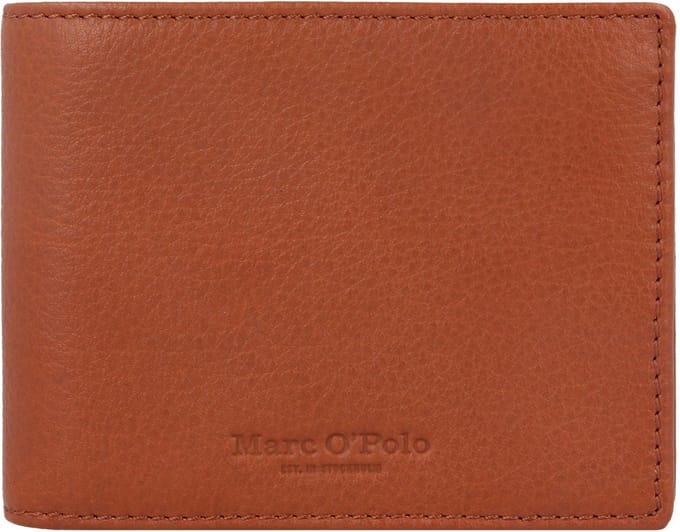 Marc O'Polo Leren Portemonnee Pete Wallet With Flap Classic Cognac Lichtbruin