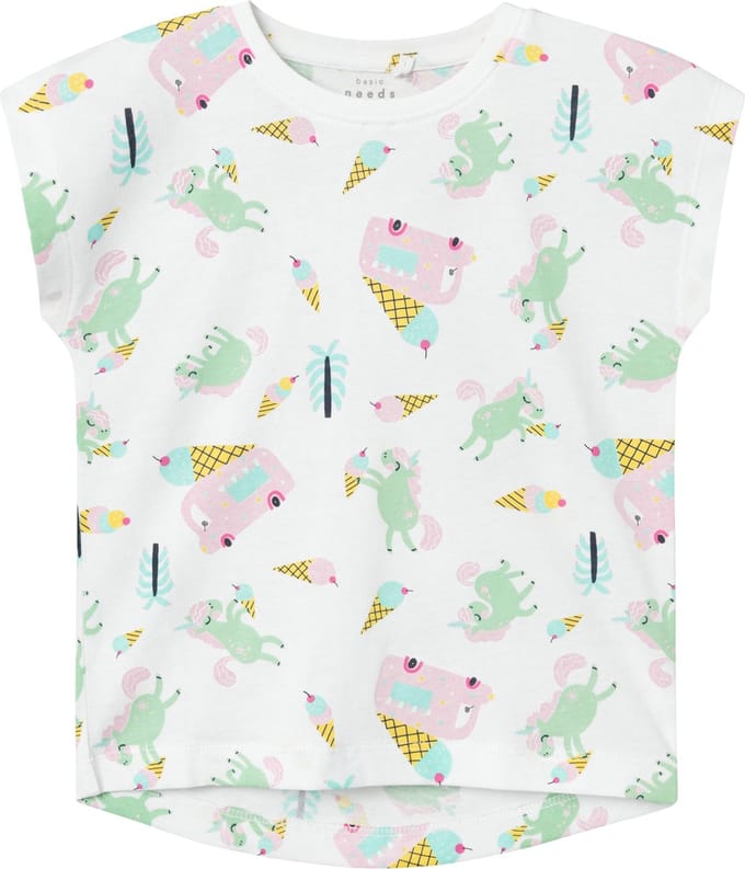 Name it t-shirt meisjes - wit - NMFvigga - maat 104