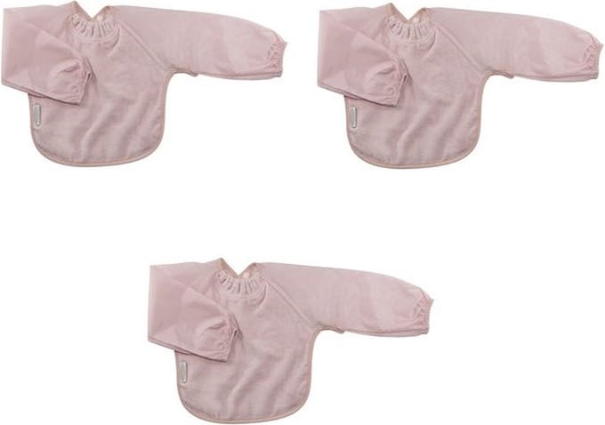 Silly Billyz Towel Small Long sleeve Bibs Antique Pink 3 Stuks