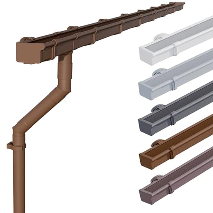 Dakgootset voor tuinhuis 68mm 4m Bruin