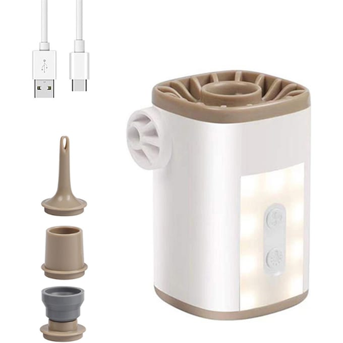 Draagbare Draadloze Elektrische Luchtpomp met Licht 3600mAh USB Oplaadbare Mini Luchtpomp Snel Vullen 0.7PSI white