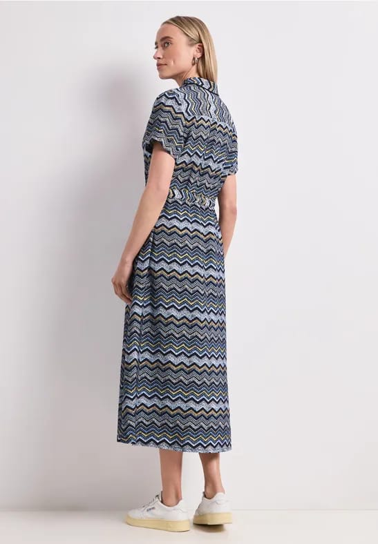 Midi-jurk met zigzagpatroon
