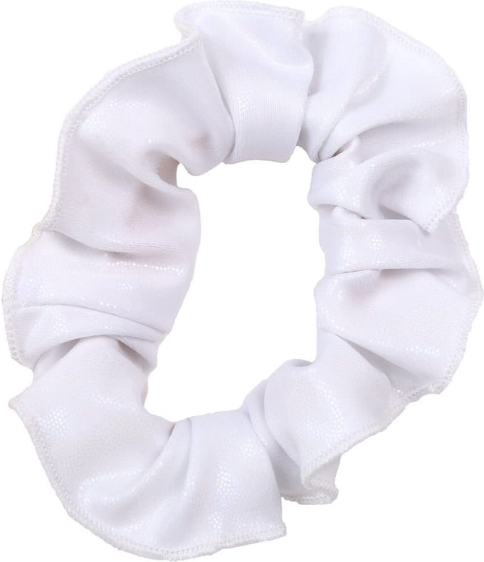 Snowflake - Hair Scrunchie - Mystique Glansstof - Turnen - Meisjes - Haarwokkel - Elastisch - Wit - One Size
