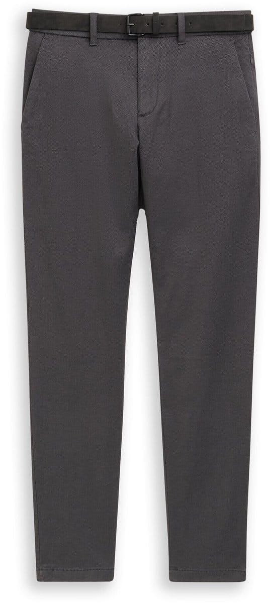 Tom Tailor - TTTRAVIS SLIM chino met riem - Maat 34/34 - grey black zig zag structure