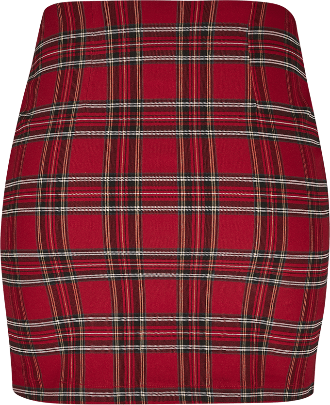 Urban Classics Checker Dames Korte rok - rood/zwart - S