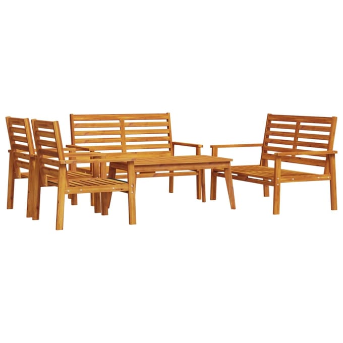 vidaXL - 5-delige - Loungeset - massief - acaciahout