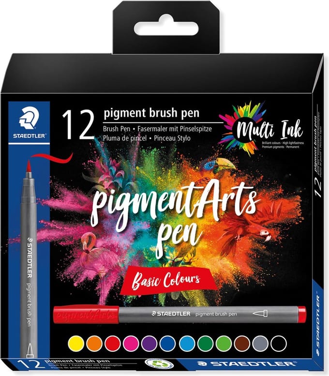 Brushpen staedtler pigmentarts etui 12 st | 10 stuks
