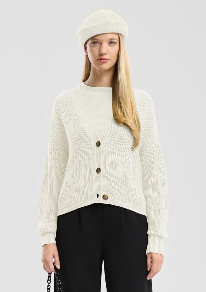 Dames katoenmix cardigan QS