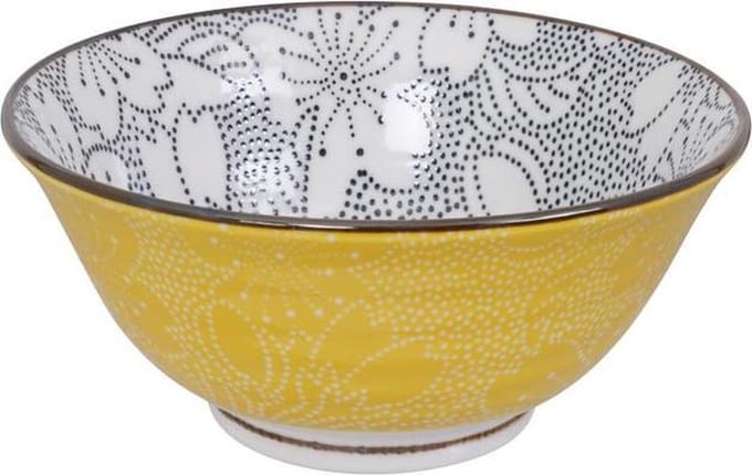 Tokyo Design Studio - Mixed Bowls - Dot Sakura Zwart/Geel -14.8x6.8cm - 500ml