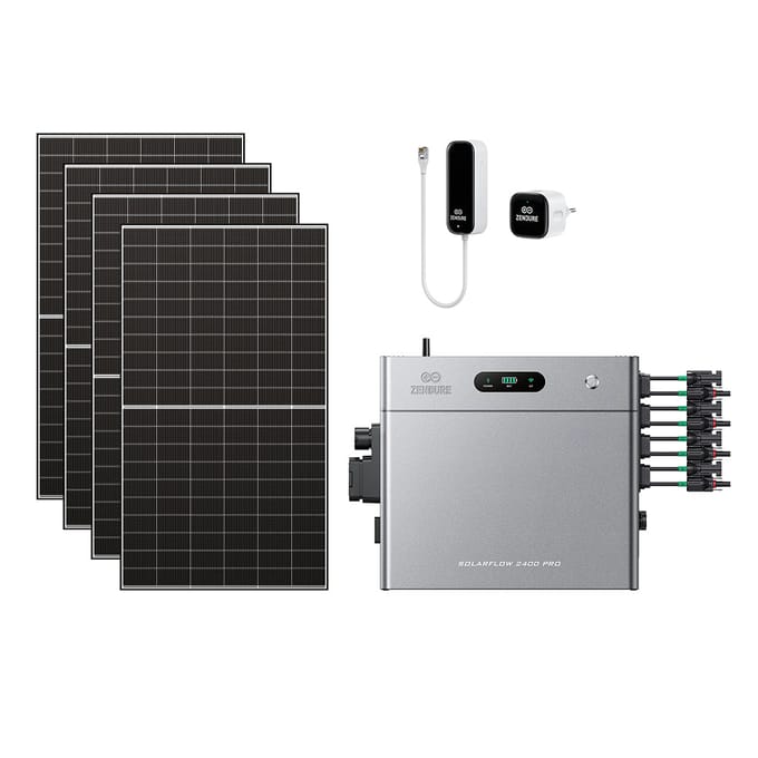 Zendure SolarFlow 2400 Pro - SolarFlow 2400 Pro & Slimme Meter P1 / Zonder batterij / 4*515W Bifacial Panel  (2600Wp Max)