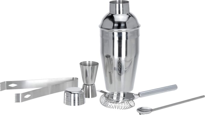 Cocktailshaker set 5-delig roestvrij staal