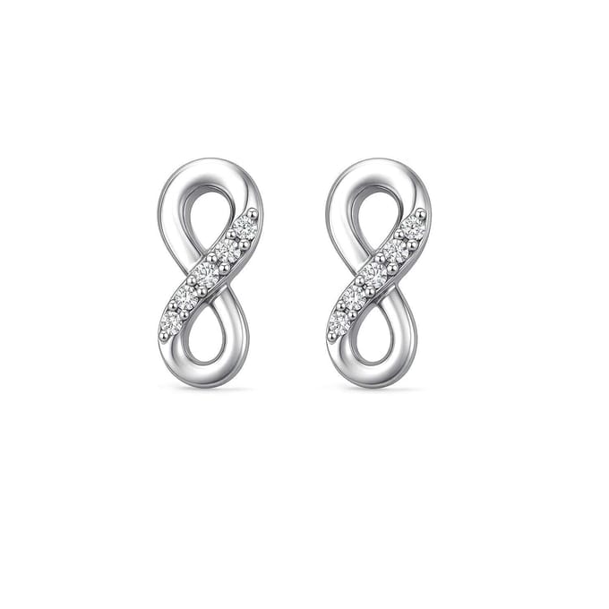 Vrouwen Infinity Oorbellen met Sprankels in 925 Sterling Zilver BIPE076