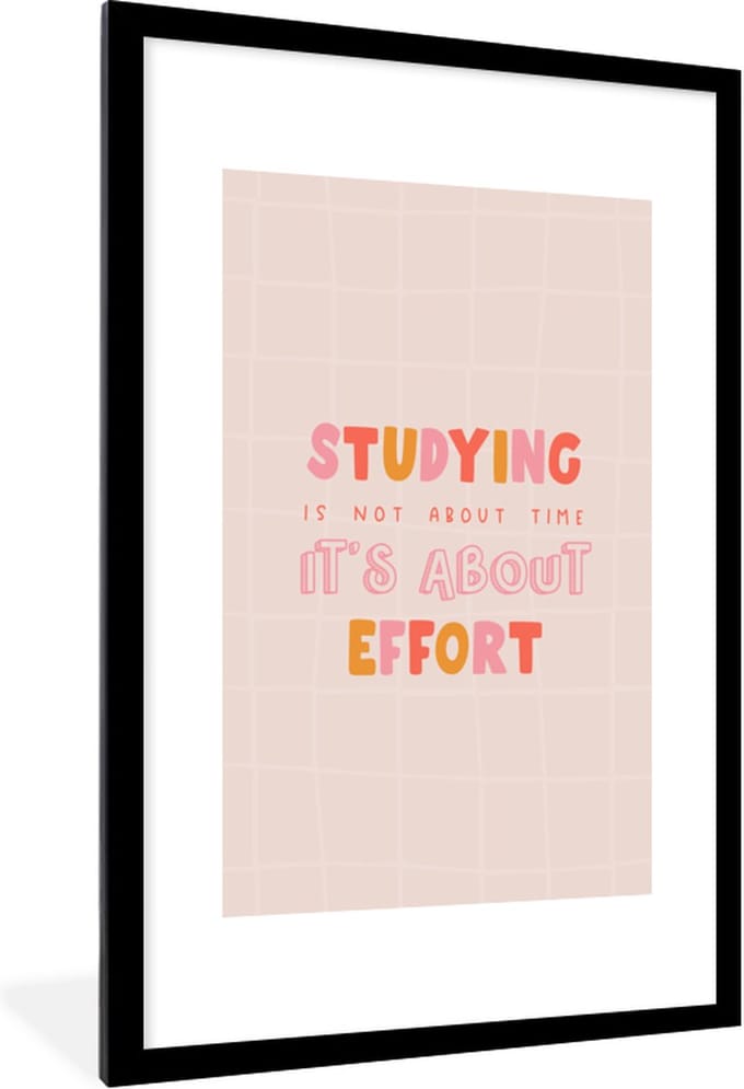 Fotolijst incl. Poster - Studeren - Tijd - Student - Studeren - Onderwijs - 80x120 cm - Posterlijst