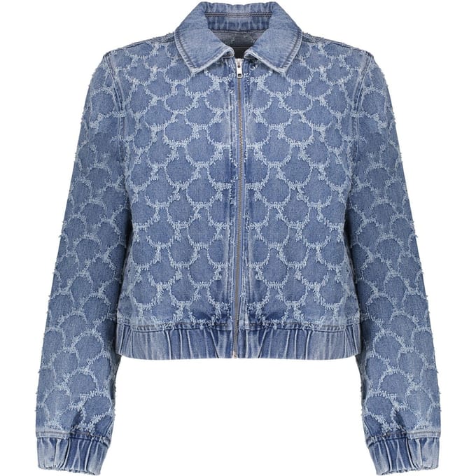 Geisha Jeans Jacket Jacquard Circles Mid Blue Denim Taglia: S | Giacche di jeans Outlet | Donna | Blu