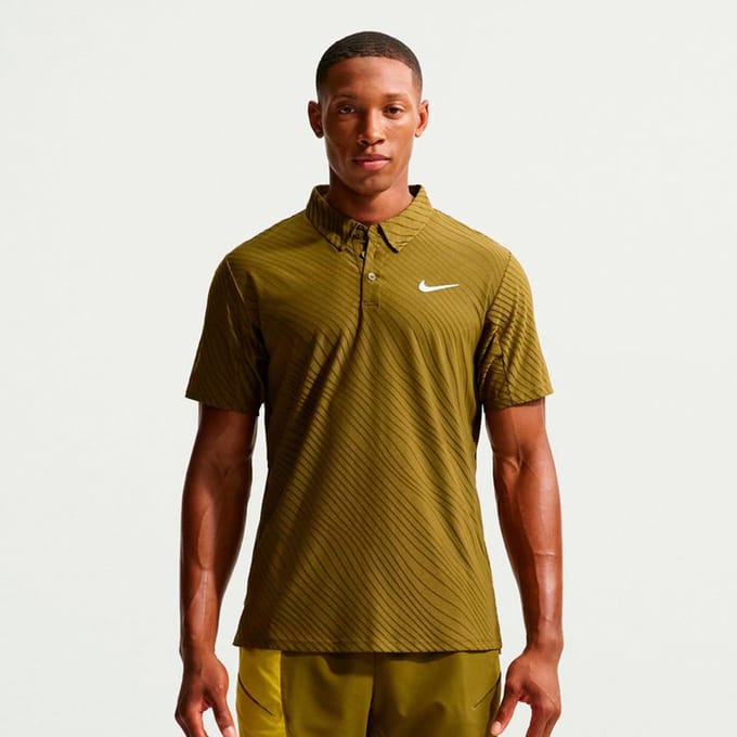 Nike Jannik Sinner Court Dri-Fit Advantage Slam Polo Heren-olijf, wit