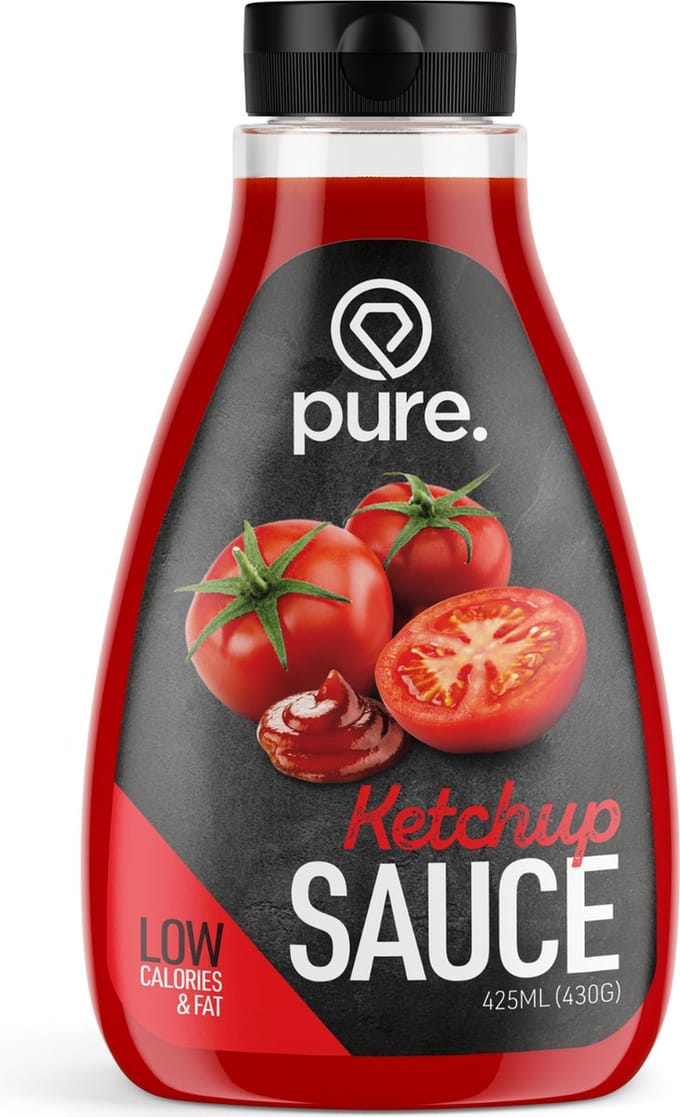 Pure. Low Carb Sauce - Ketchup - 425 ml - zero ketchup - koolhydraatarm -laag in calorieën en suikers