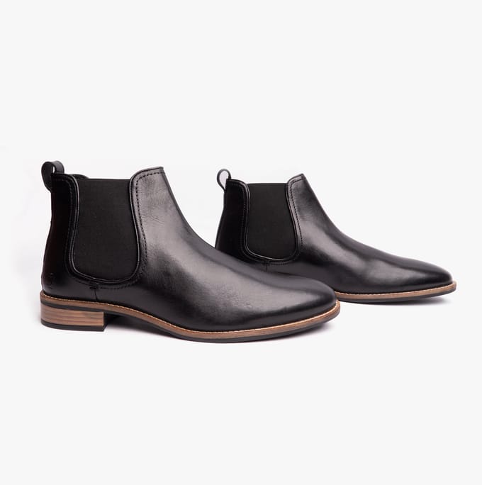 Hush Puppies Diego Chelsea Leren Heren Zwarte Laarzen