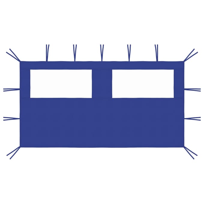 vidaXL - Prieelzijwand - met - ramen - 4x2 - m - blauw
