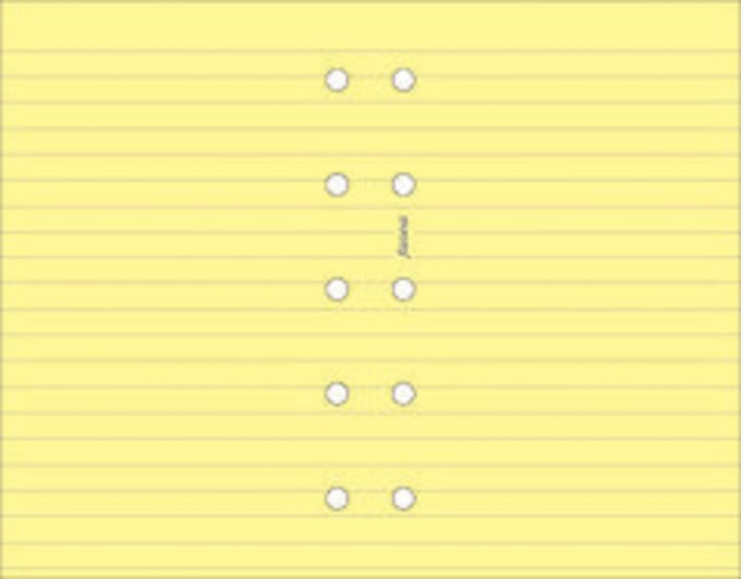 Filofax - vulling mini - gelijnd notitiepapier - geel