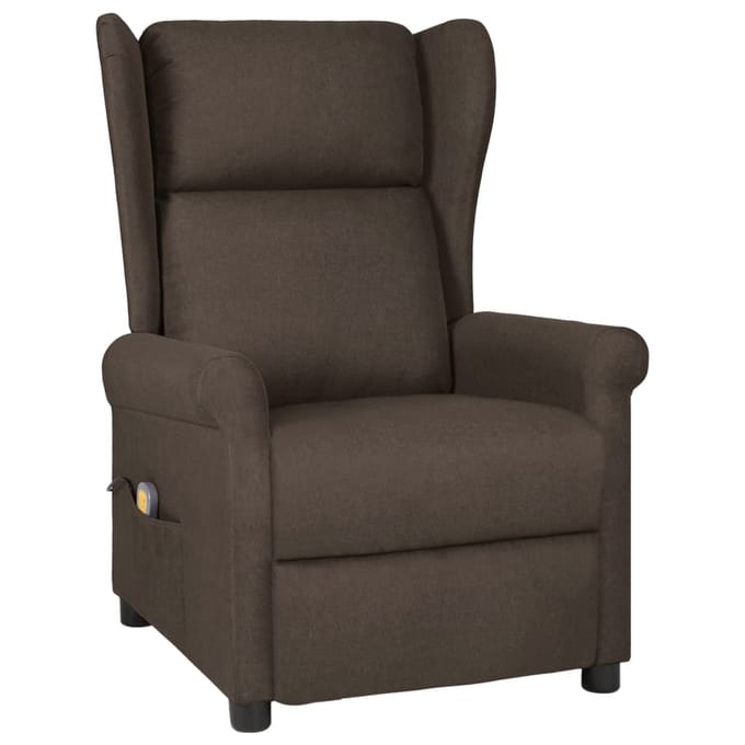 vidaXL - Massagestoel - stof - donkerbruin