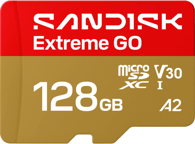 SanDisk microSDXC Extreme GO 128GB (UHS-I, R240MB/s / W120MB/s, 5K)